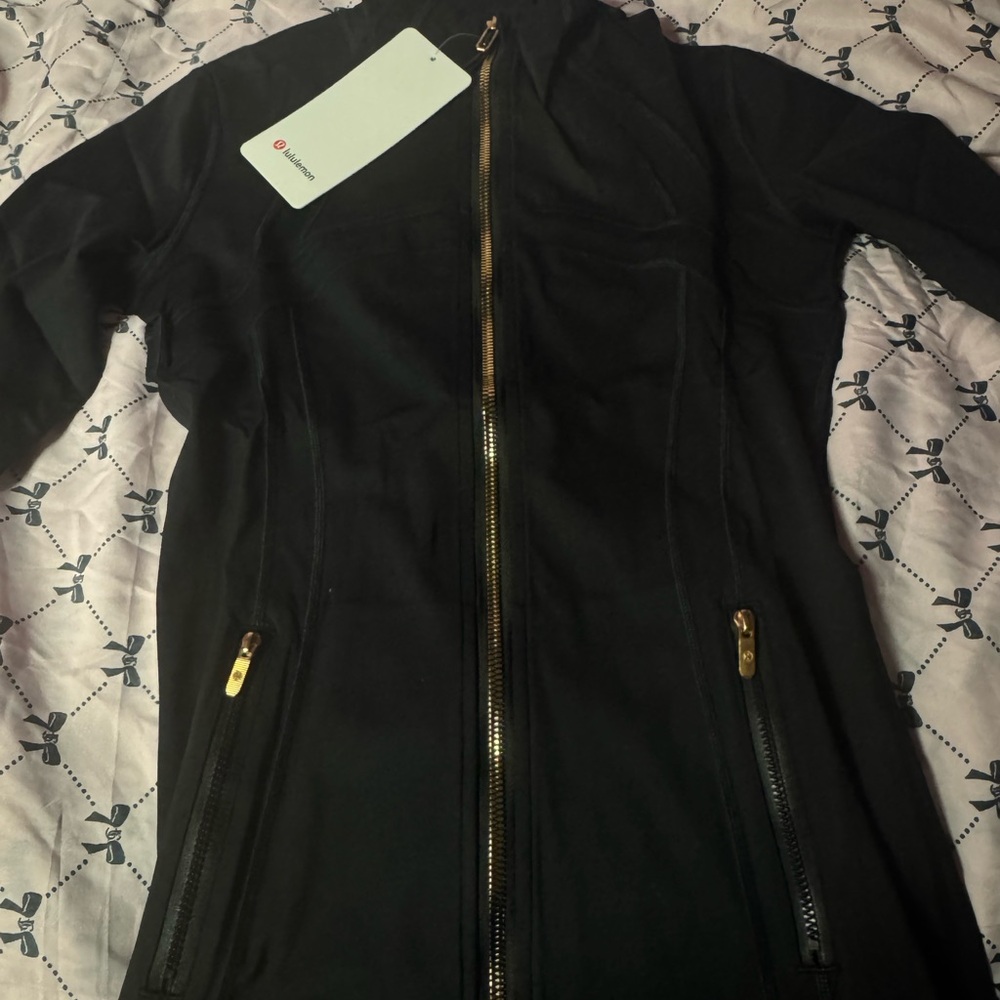 lululemon athletica Black Utility Zip Jacket with Gold Hardware